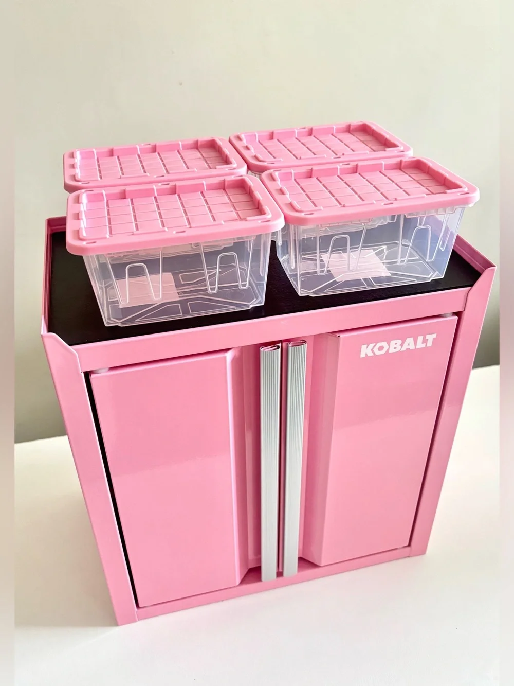 Kobalt Mini Cabinet PINK Tool Box 8856759 + 4 Pink Tenny Totes Bundle NEW VHTF